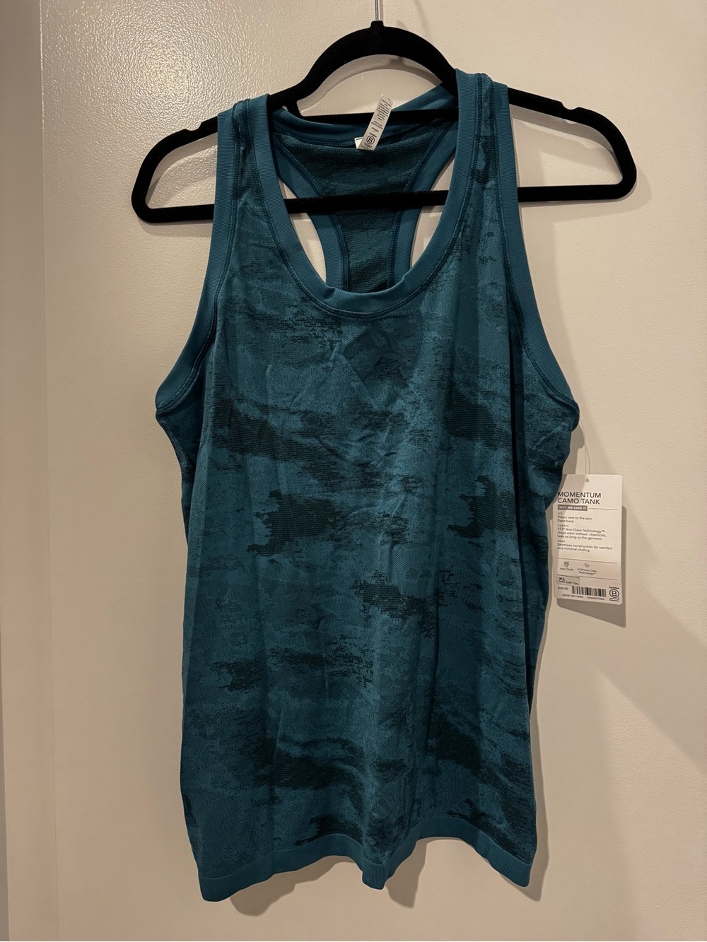 Athleta Teal Patterned Momento Camo Racerback Tank